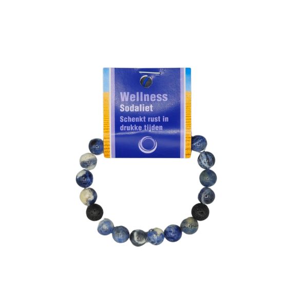 Sodaliet powerbead armband kaart - Mannen 21CM